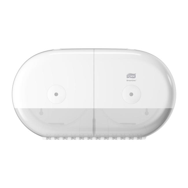 Zásobník Tork SmartOne® mini dvojitý na toaletný papier v kotúči, biely