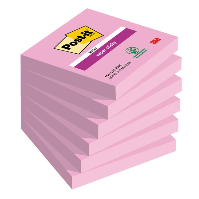 Samolepiaci bloček Post-it Super Sticky svetlo ružové 76x76mm