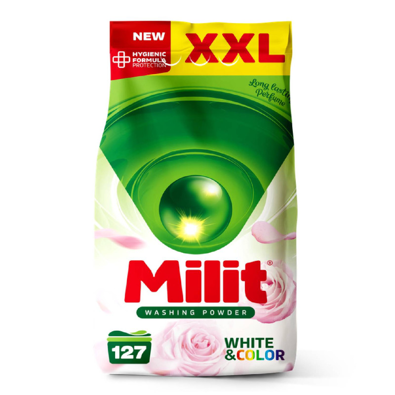 MILIT prací prášok WHITE & COLOR 8,255kg-127PD